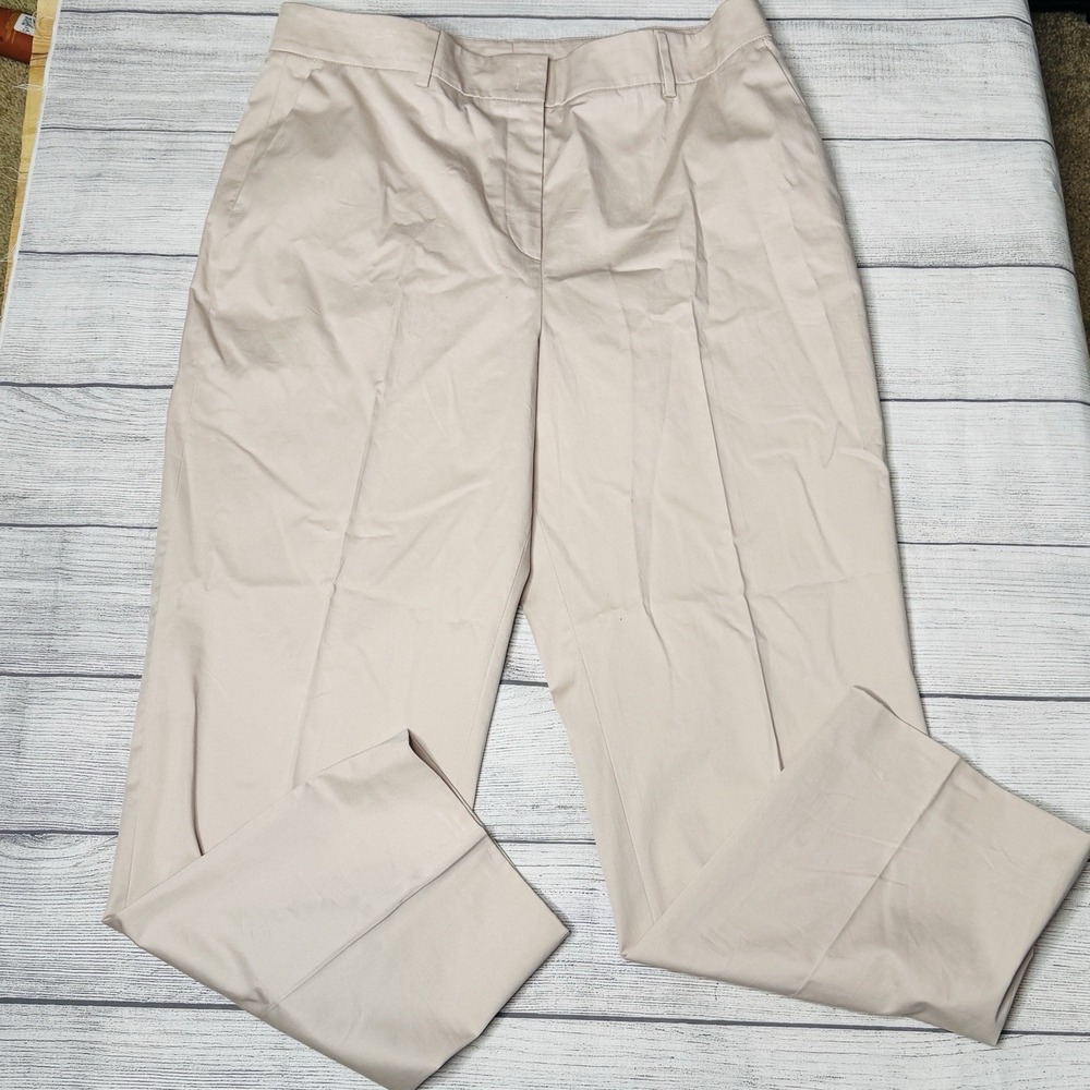 Akris Punto Blush Pink Straight Leg Relaxed Fit Dress Pants Size 12 Stretch